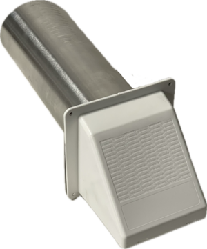 PH411 Wide Mouth Plastic Dryer Vent Hood w/integrated animal guard w/tail WHITE